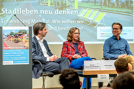 Auf dem Podium: Gwechenberger, Appel, Siefert © Umweltamt Frankfurt am Main